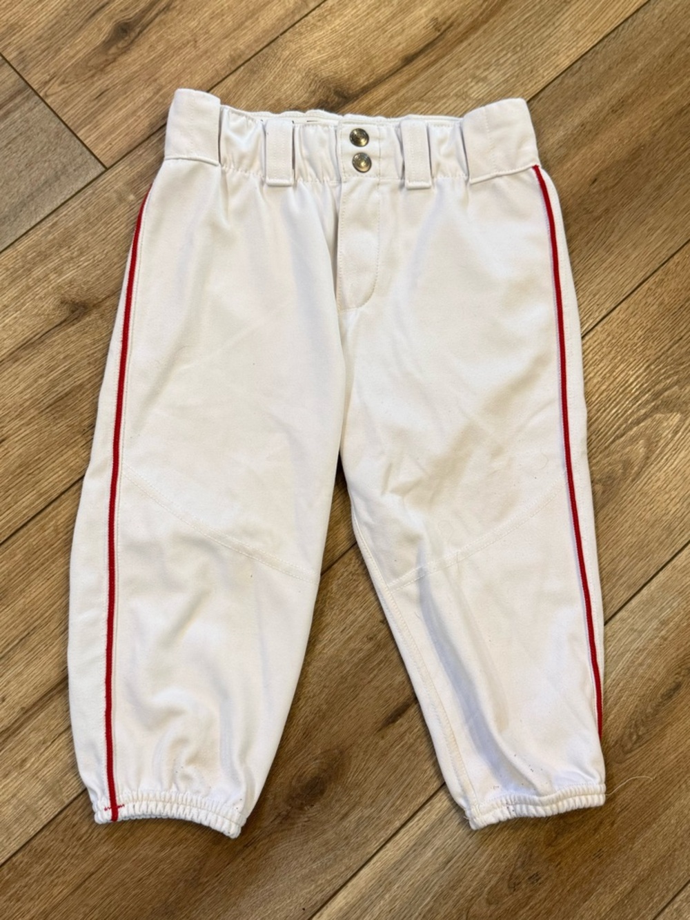 Evoshield White Softball Pants with Red Stripe